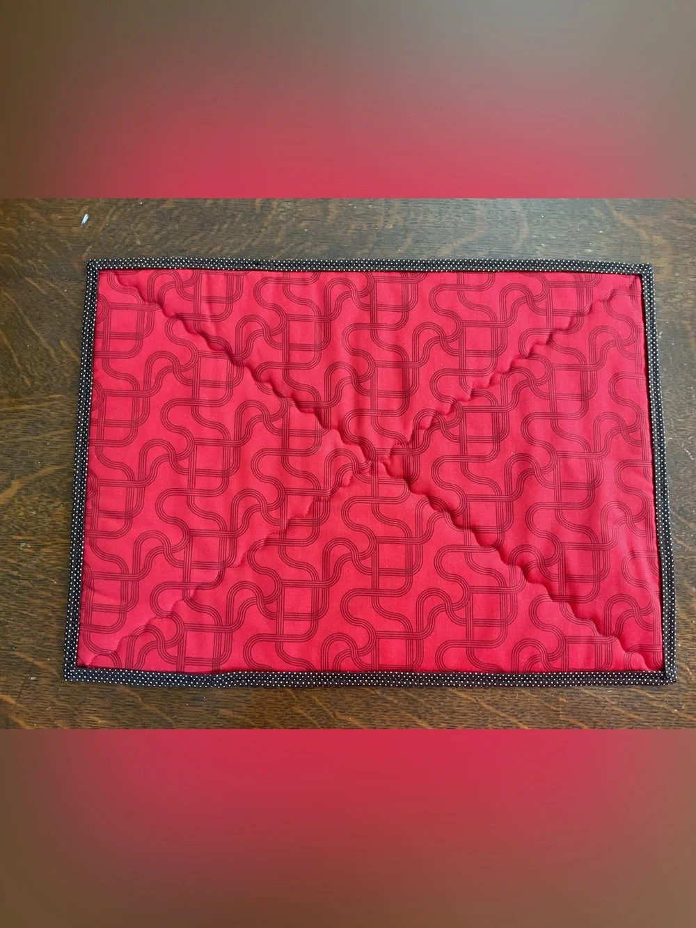 Handmade Quilted Large Hot Pad - Coffee